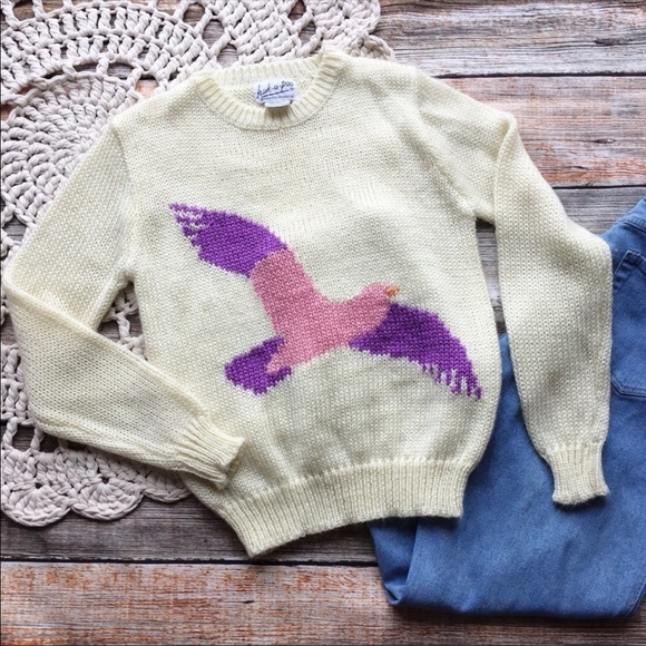 Vintage Sweaters - VTG 1980’s Huk-A-Poo Intarsia Knit Bird Sweater Vintage Sweaters - VTG 1980’s Huk-A-Poo Intarsia Knit Bird Sweater